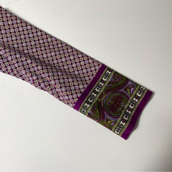 Isaac Mizrahi Purple Paisley Printed Standing Collar Velvet Blazer Women's Small - Picture 2 of 16